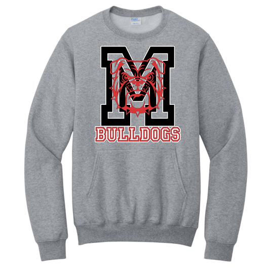 M Bulldogs Pocket Crewneck w/Glitter